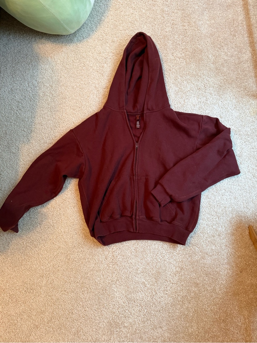 SKIMS Maroon Zip-Up Hoodie - Cozy Everyday Layer